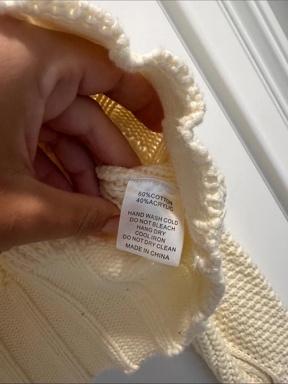 All:row Cream Cable-Knit Cropped Sweater